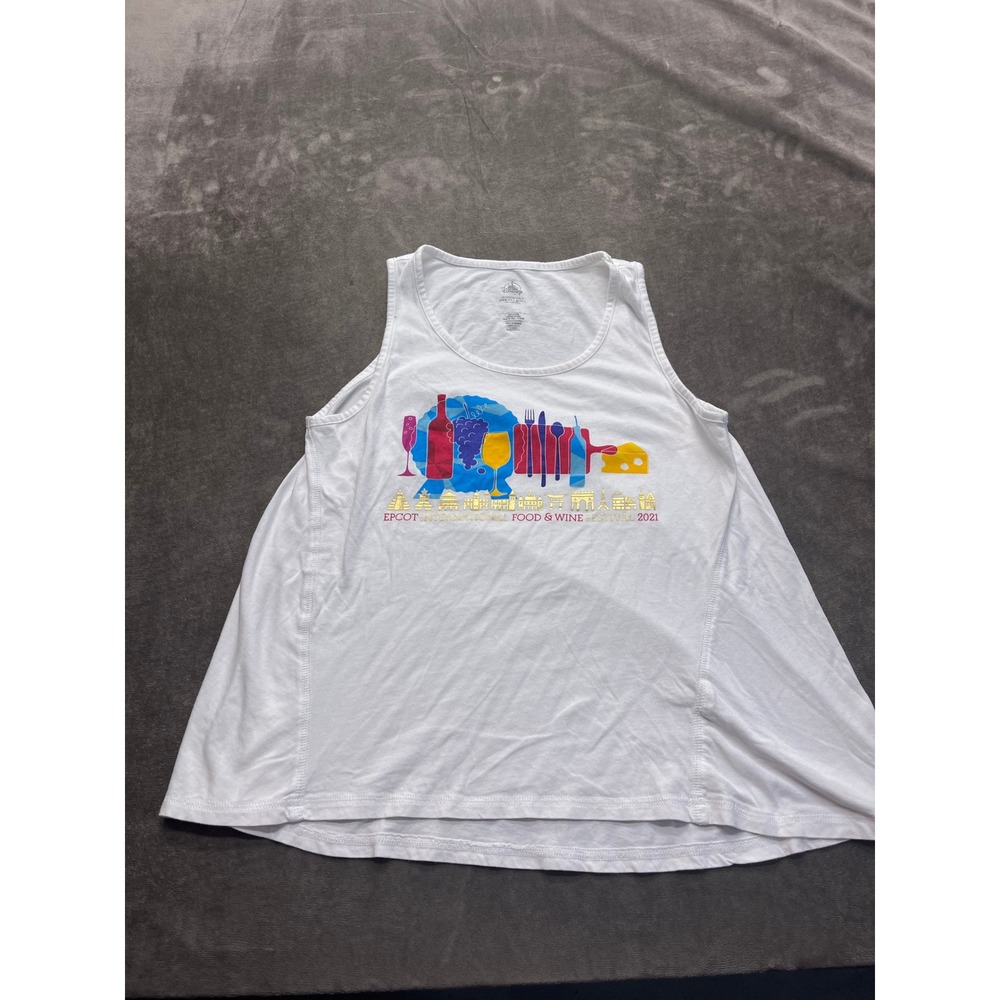 Disney Epcot International Food & Wine Festival 2021 White Tank Top Small